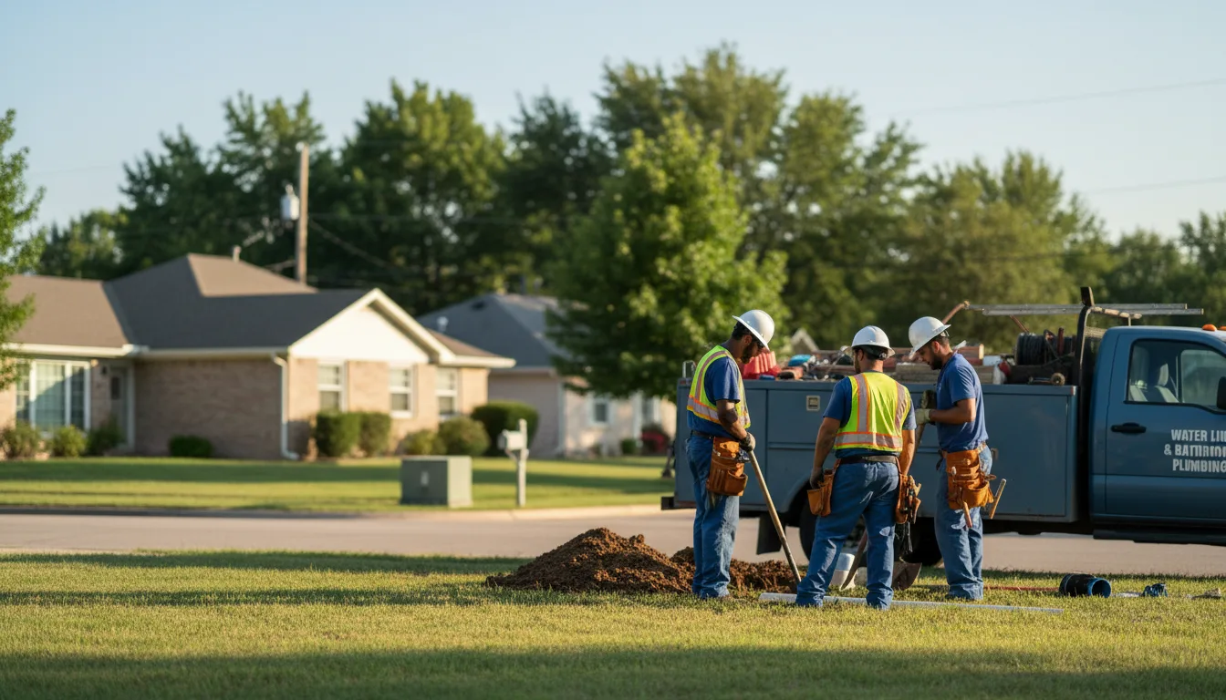 Residential water line and bathroom plumbing service in Cobb, WI